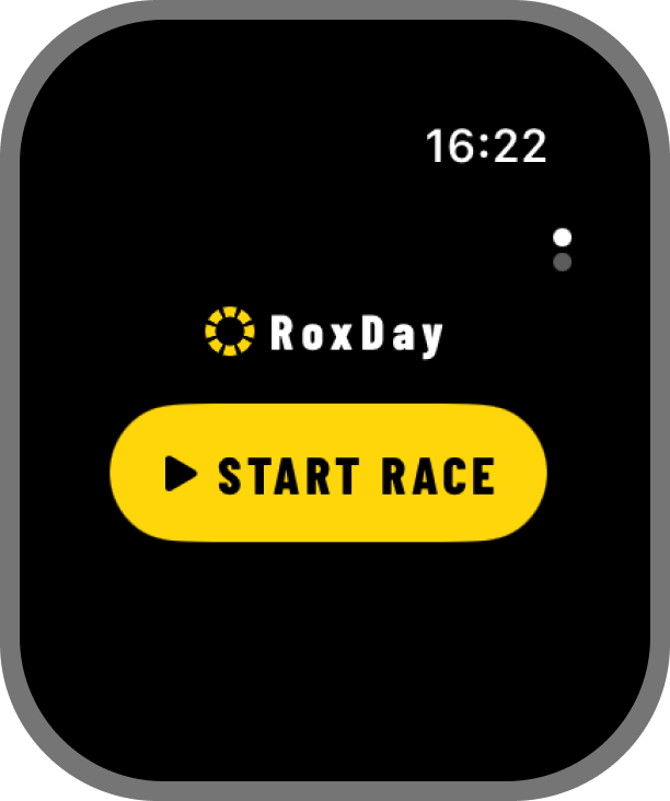 RoxDay Start Race screen on Apple Watch